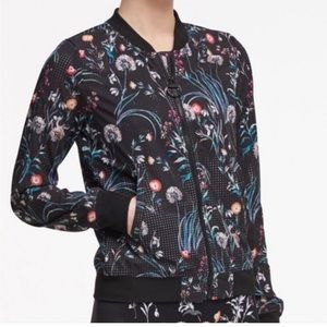 Donna Karan Active Floral Bomber Jacket Size XS
